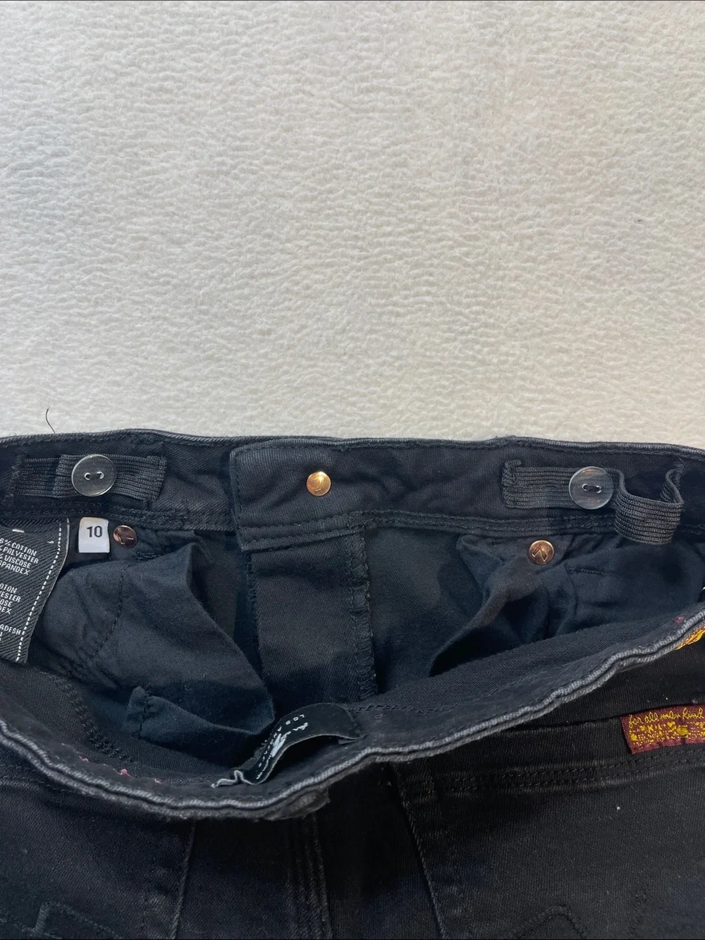7 For All Mankind GIRLS SIZE 10  Black Straight-Leg Jeans